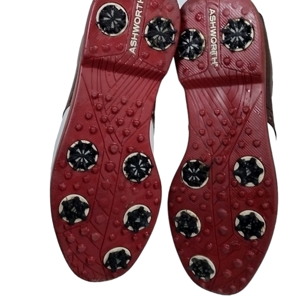 Ashworth Men's 9 White/Brown Golf Shoes - Picture 2 of 10